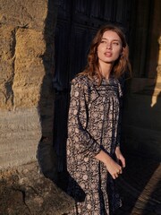Boden Trim Detail Black Jersey Dress - Image 2 of 8
