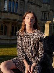 Boden Trim Detail Black Jersey Dress - Image 3 of 8