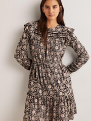 Boden Trim Detail Black Jersey Dress - Image 4 of 8