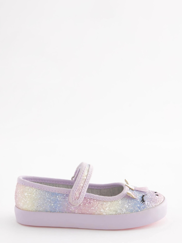 Purple Unicorn Wide Fit (G) Mary Jane Shoes - Image 2 of 5