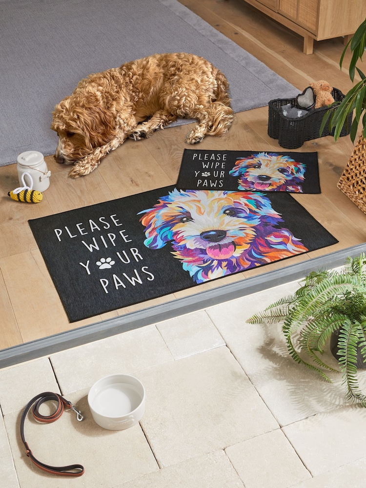 Navy Bright Washable Cockapoo Dog Doormat - Image 1 of 4