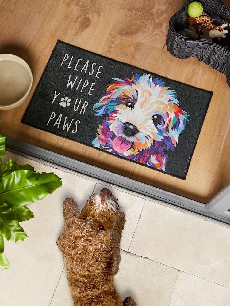 Navy Bright Washable Cockapoo Dog Doormat - Image 2 of 4