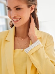 Lemon Yellow Linen Blend Sleeveless Cropped Top - Image 5 of 7