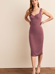Pink Corset Detail Midi Dress - Image 1 of 4