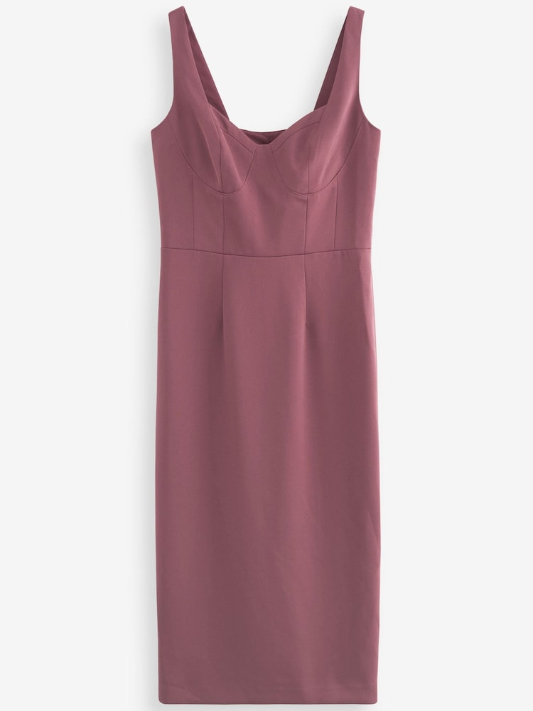 Pink Corset Detail Midi Dress - Image 4 of 4