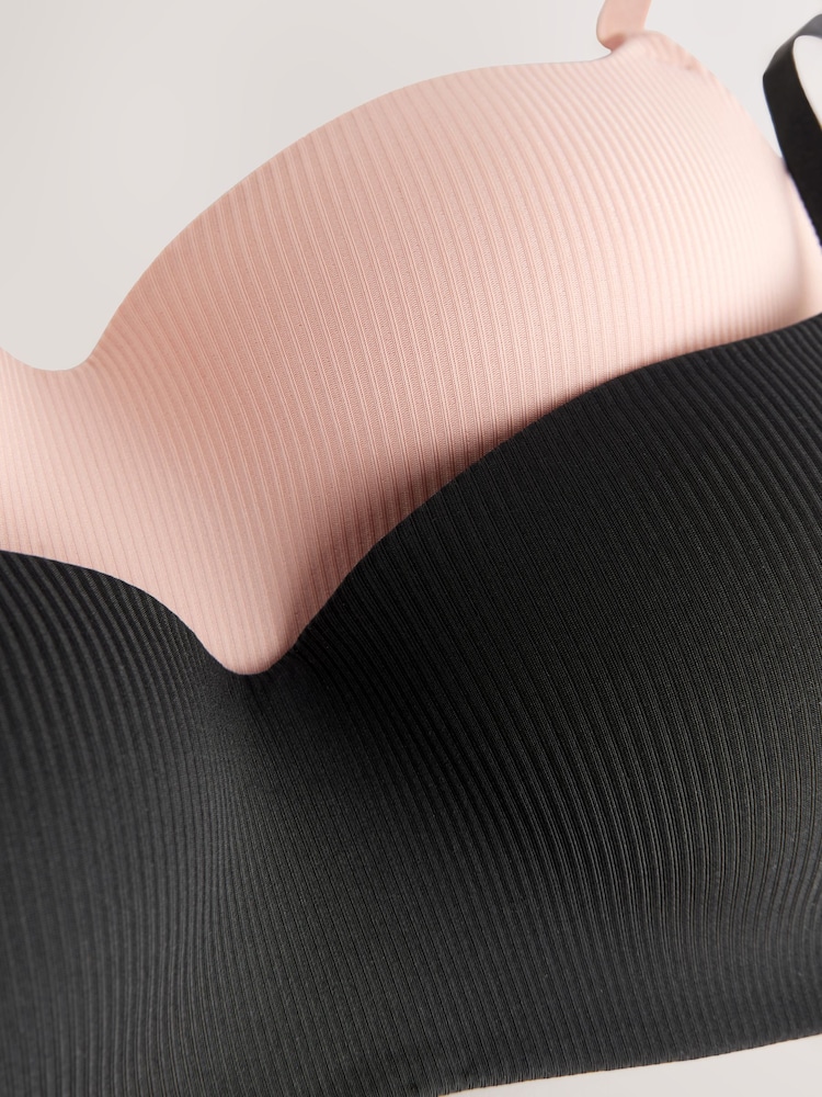 Black/Pink Light Pad Non Wire Ultimate Comfort Bra 2 Pack - Image 12 of 13