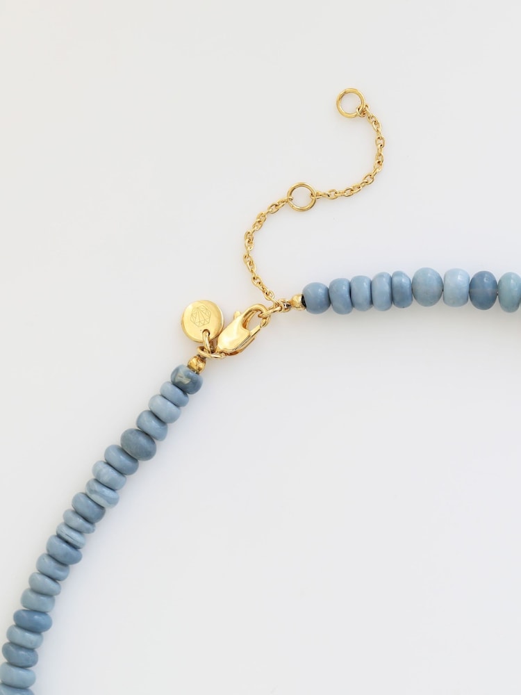 Carrie Elizabeth Blue Aegean Blue Opal Beaded Necklace - Image 5 of 5 Carrie Elizabeth Blue Aegean Blue Opal Beaded Necklace - Image 5 of 5