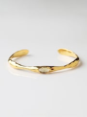 Carrie Elizabeth Gold Molten Olive Quartz Bangle - Image 1 of 5