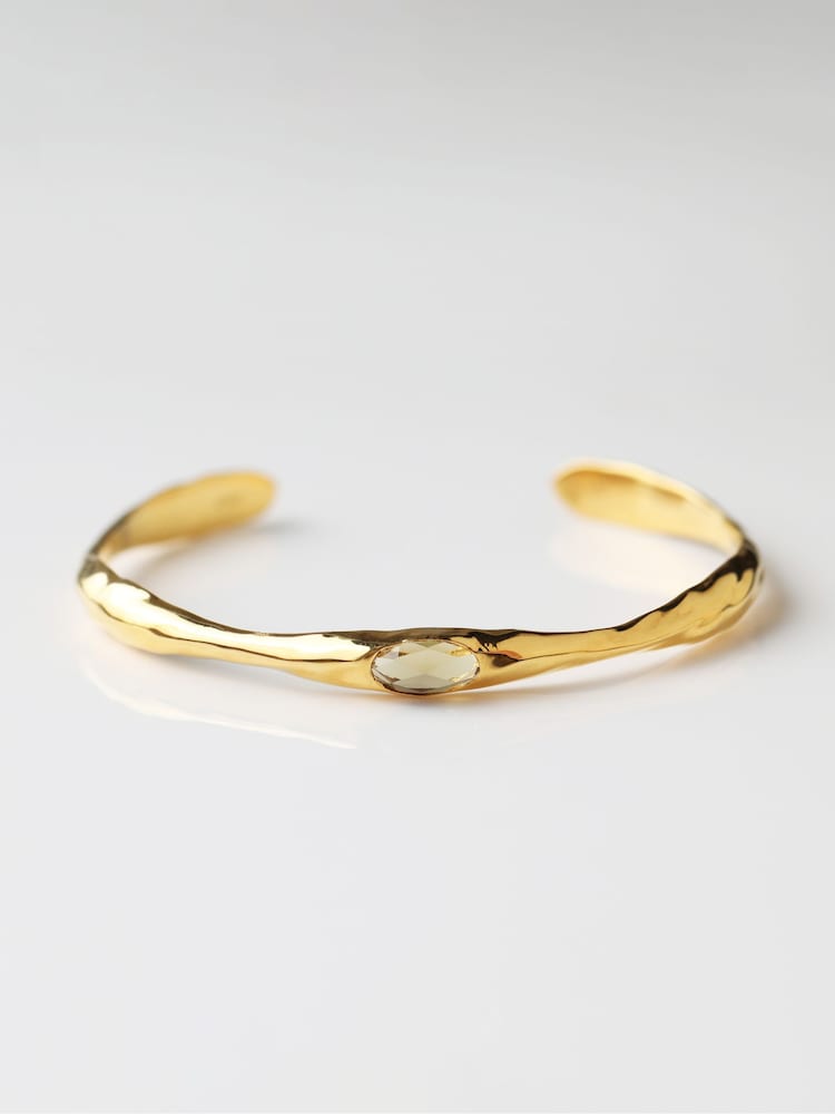 Carrie Elizabeth Gold Molten Olive Quartz Bangle - Image 1 of 5 Carrie Elizabeth Gold Molten Olive Quartz Bangle - Image 1 of 5
