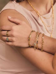 Carrie Elizabeth Gold Molten Olive Quartz Bangle - Image 3 of 5