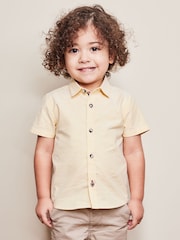 Yellow Short Sleeve Trimmed Oxford Shirt (3mths-7yrs) - Image 1 of 1