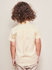Yellow Short Sleeve Trimmed Oxford Shirt (3mths-7yrs) - Image 3 of 7