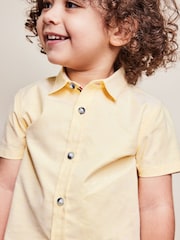 Yellow Short Sleeve Trimmed Oxford Shirt (3mths-7yrs) - Image 4 of 7