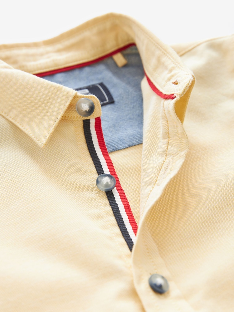 Yellow Short Sleeve Trimmed Oxford Shirt (3mths-7yrs) - Image 7 of 7