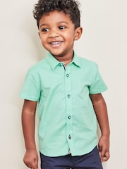 Mint Green Short Sleeve Trimmed Oxford Shirt (3mths-7yrs) - Image 1 of 1