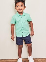 Mint Green Short Sleeve Trimmed Oxford Shirt (3mths-7yrs) - Image 2 of 7