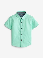 Mint Green Short Sleeve Trimmed Oxford Shirt (3mths-7yrs) - Image 5 of 7