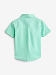 Mint Green Short Sleeve Trimmed Oxford Shirt (3mths-7yrs) - Image 6 of 7