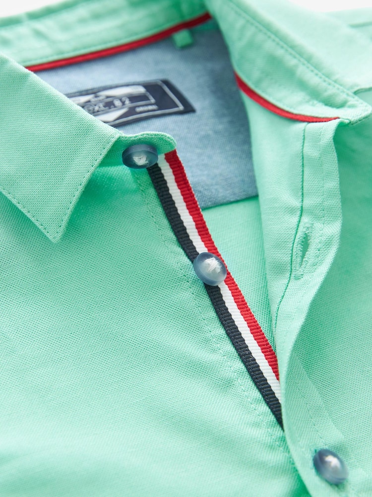 Mint Green Short Sleeve Trimmed Oxford Shirt (3mths-7yrs) - Image 7 of 7