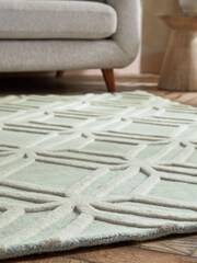 Green Lattice Geo Rug - Image 2 of 5