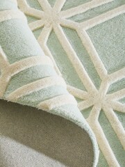 Green Lattice Geo Rug - Image 4 of 5