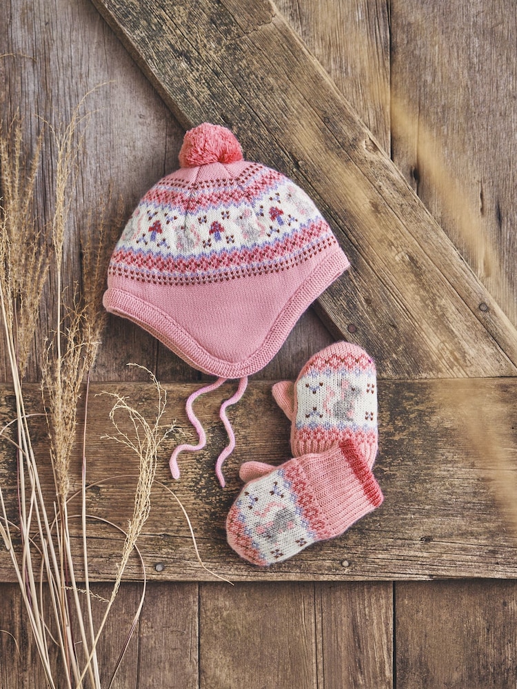 JoJo Maman Bébé – Fausthandschuhe mit Norwegermuster und Mausmotiv - Bild 2 von 4 JoJo Maman Bébé – Fausthandschuhe mit Norwegermuster und Mausmotiv - Bild 2 von 4