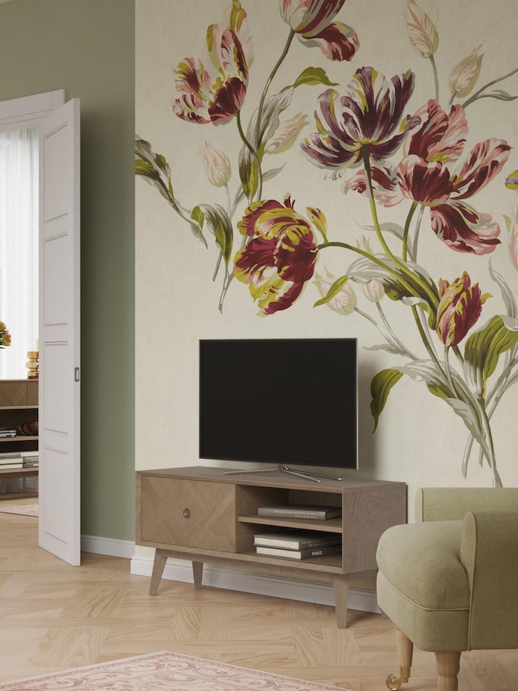 Laura Ashley Brown Hencroft 1 Door Tv Unit - Image 1 of 5
