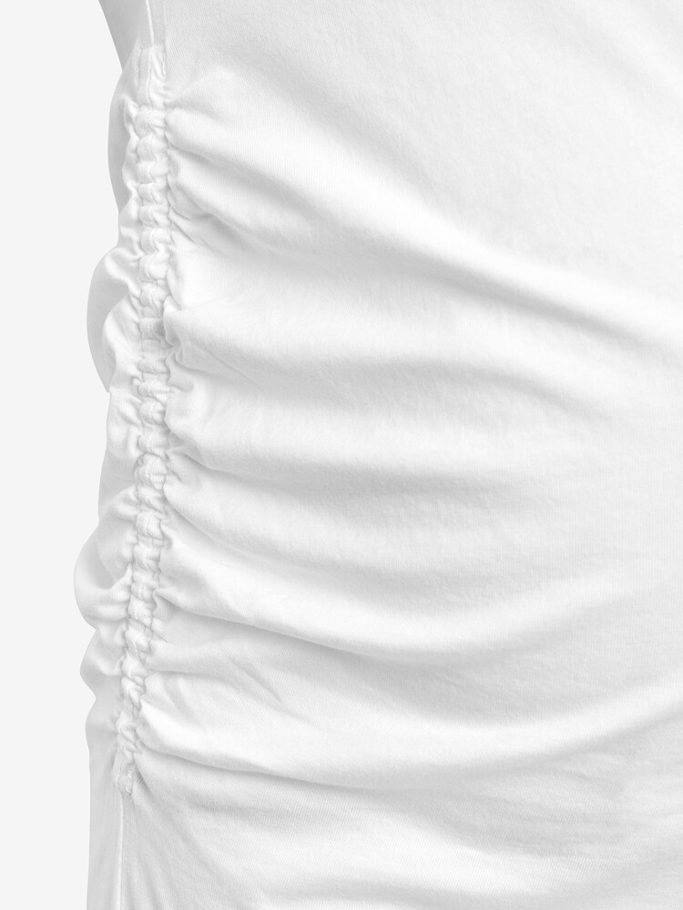 White Maternity Ruched Side T-Shirt - Image 6 of 6
