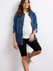 Black Maternity Shorts - Image 1 of 7
