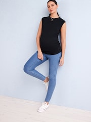 Mittelblau - Umstandsmode Leggings im Denim-Look - Bild 1 von 1