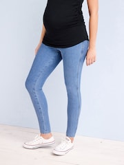 Mid Blue Maternity Denim Look Leggings - Image 2 of 7