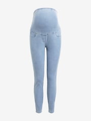 Mid Blue Maternity Denim Look Leggings - Image 3 of 7