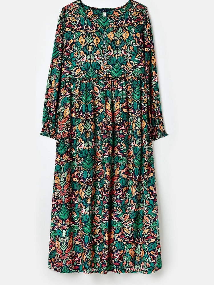 Joules Camilla Green Button Front Tiered Dress - Image 10 of 10 Joules Camilla Green Button Front Tiered Dress - Image 10 of 10