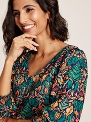 Joules Camilla Green Button Front Tiered Dress - Image 6 of 10