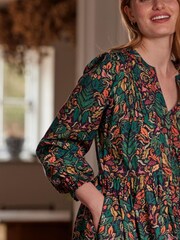 Joules Camilla Green Button Front Tiered Dress - Image 7 of 10