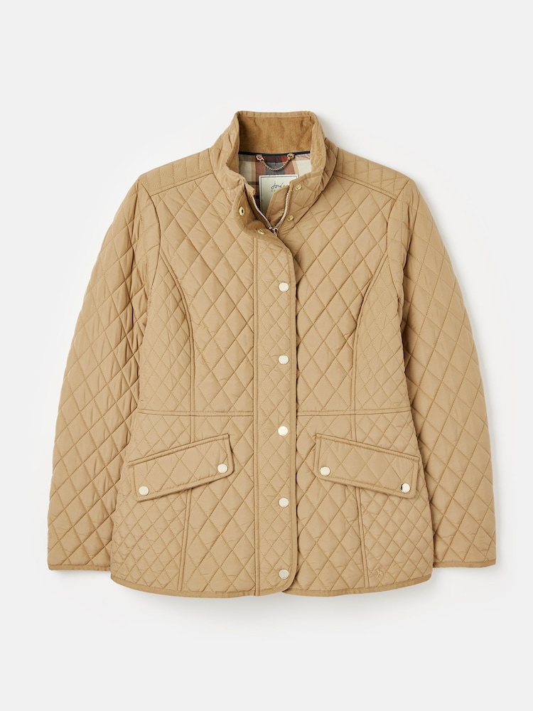 Joules Allendale Brown Showerproof Diamond Quilted Jacket - Image 1 of 1