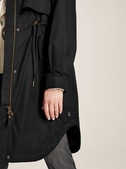 Joules Langford Black Long Waterpoof Raincoat With Hood - Image 6 of 7