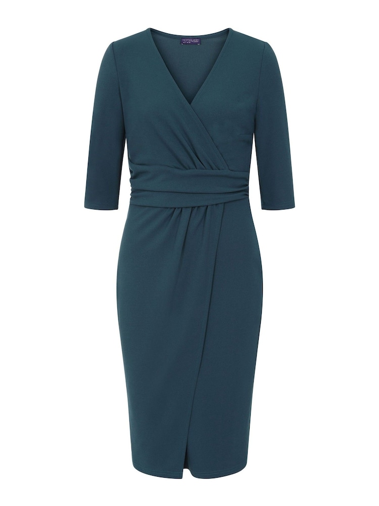 HotSquash Blue Ascot Mock Wrap Dress - Image 3 of 3