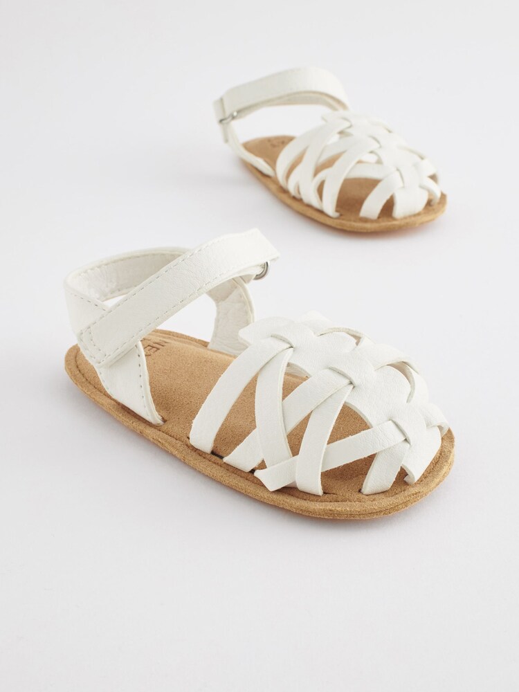 White Baby Ankle Strap Fisherman Sandals (0-18mths) - Image 3 of 6