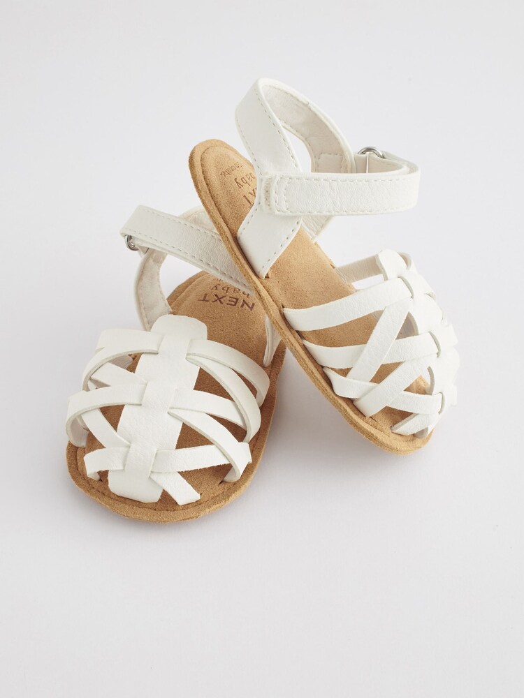 White Baby Ankle Strap Fisherman Sandals (0-18mths) - Image 4 of 6