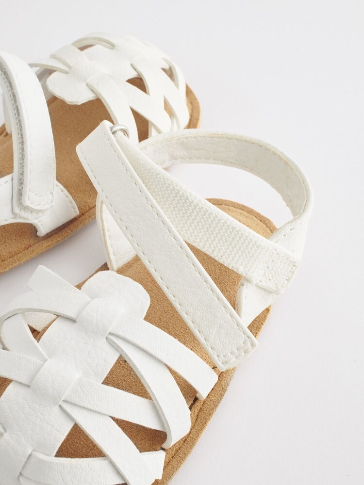 White Baby Ankle Strap Fisherman Sandals (0-18mths) - Image 5 of 6