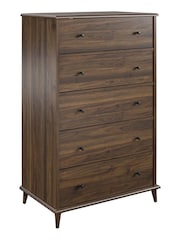 Dorel Home Walnut Brown Europe Farnsworth 5 Drawer Dresser - Image 3 of 4
