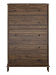 Dorel Home Walnut Brown Europe Farnsworth 5 Drawer Dresser - Image 4 of 4