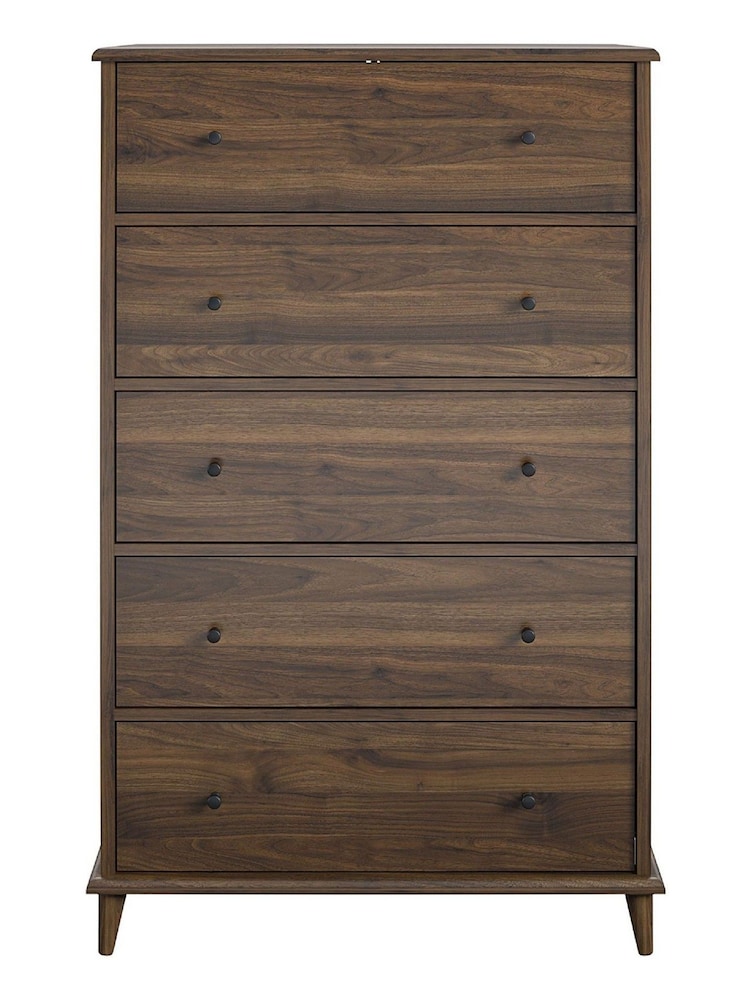 Dorel Home Walnut Brown Europe Farnsworth 5 Drawer Dresser - Image 4 of 4