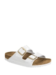 Birkenstock White Arizona Birko Flor Patent Sandals - Image 1 of 1