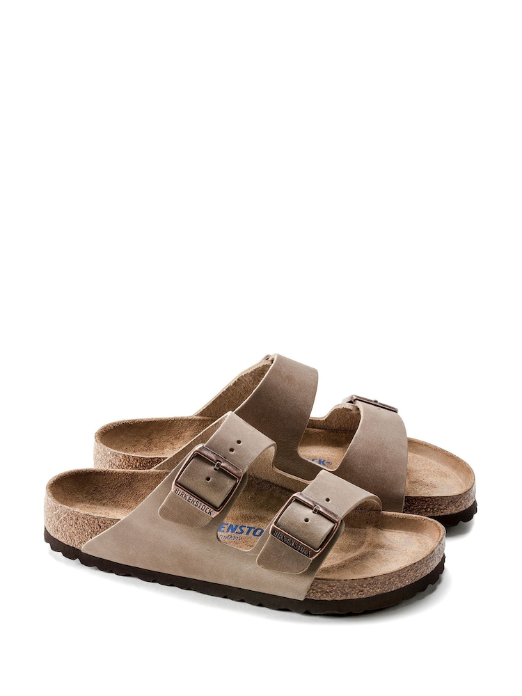 Birkenstock Brown Arizona Oiled Leather Sandals - Image 4 of 7