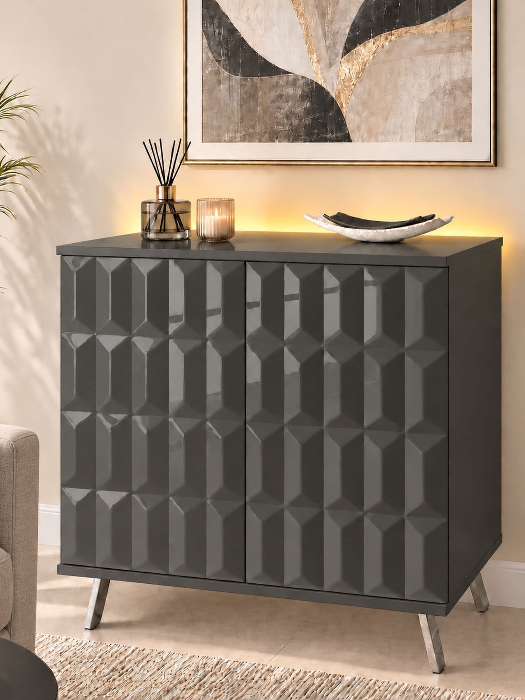 B&Q - Elevate Grey Small Sideboard With Mood Lighting - Image 2