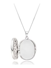 Beaverbrooks Sterling Silver Cubic Zirconia Oval Locket Pendant - Image 2 of 4