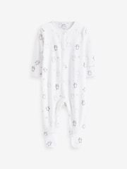 Monochrome Bear Delicate Appliqué Baby Sleepsuits 3 Pack (0-2yrs) - Image 2 of 5
