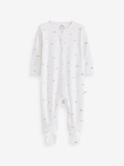 Monochrome Bear Delicate Appliqué Baby Sleepsuits 3 Pack (0-2yrs) - Image 4 of 5